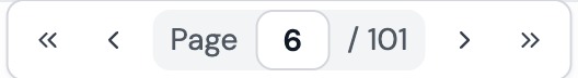 Page navigation in the control bar: first, previous, page 6 of 101, next and last